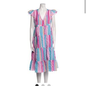 Lem lem multi color light cotton summer midi dress